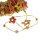 Leder-Kordel mit Holzblumen und Perlen - gelb-orange - 25 mm breit - 5-m-Rolle - 62971 01