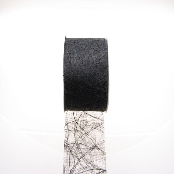 Sizoweb Tischband - Trauerflor - schwarz - 7,9 cm - 50 Meter auf der Rolle - 64 017-R 079