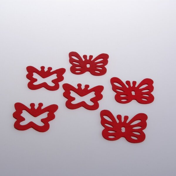 Schmetterlinge aus Holz - 2 verschiedene offene Formen - rot - 5,5cm - 48 St&uuml;ck - 65200 35