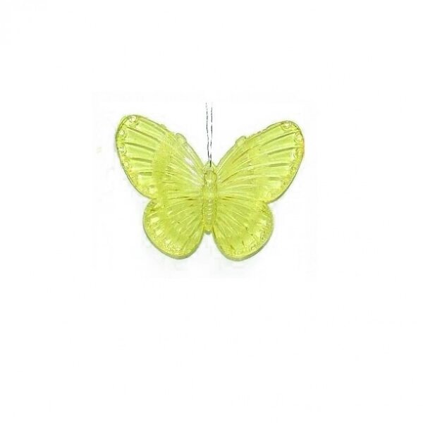 Schmetterlinge aus Acryl zum H&auml;ngen - gelb- 4 x 6 cm - 18 St&uuml;ck - 97455 10