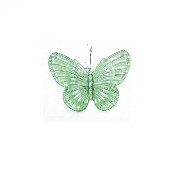 Schmetterlinge aus Acryl zum H&auml;ngen - gr&uuml;n - 4 x 6 cm - 18 St&uuml;ck - 97455 10