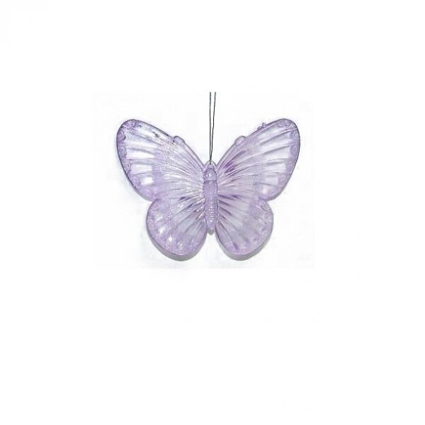 Schmetterling aus Acryl zum H&auml;ngen - lavendel - 4 x 6 cm - 18 St&uuml;ck - 97455 40
