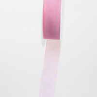 Organzaband mit Webkante rosa 25 mm Rolle 25 m - 53736...