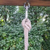 Schaukel aus Rattangeflecht - 45cm - 35 cm tief - an festen Seilen zum Aufh&auml;ngen - 20171