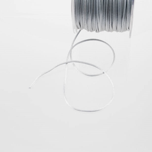 Seidenkordel silber - 2 mm Breite auf 100m Rolle - col. 805 -R 002