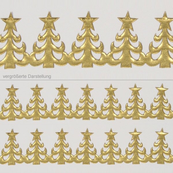 SekleBo® Selbstklebende Bordüre mit Tannenbaum-Motiv in Gold, ca. 25