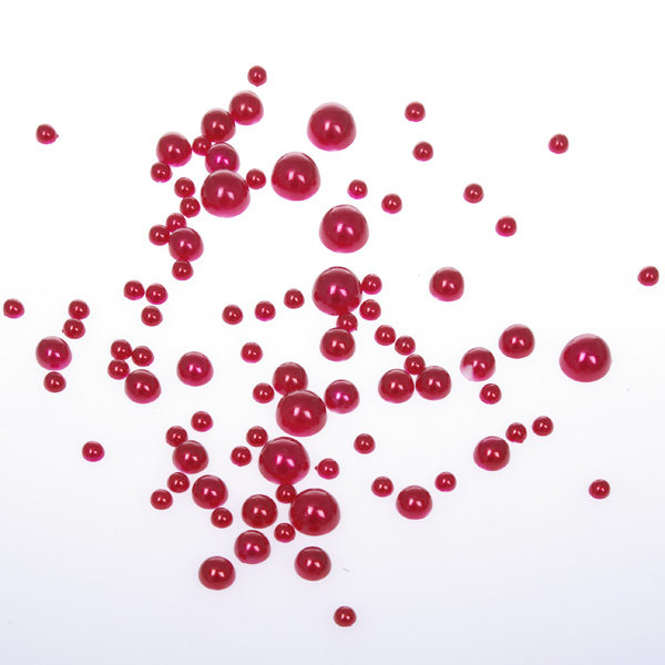 Halbe Perlen aus Acryl - dreifach sortiert - rot - 200 St&uuml;ck - 97099-30