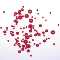 Halbe Perlen aus Acryl - dreifach sortiert - rot - 200...