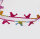Organzaband mit Vogel Detail Organzagirlande bunt-pink 25mm 10m