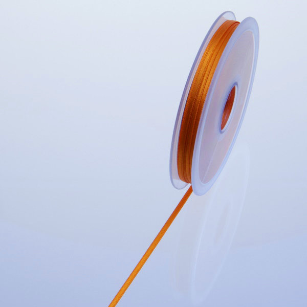 Satinband orange - 3 mm Breite auf 50 m Rolle - 43103 219-R