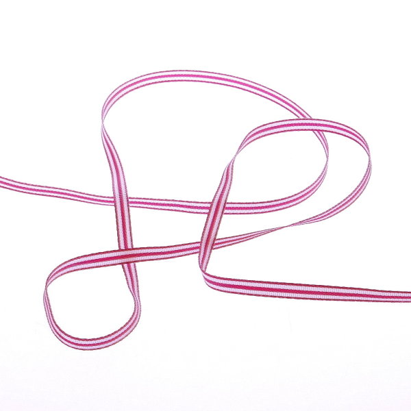 Streifenband mit Webkante Pink - Wei&szlig; - 5mm - 20m - 23909-5-20-55