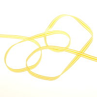 Streifenband mit Webkante Gelb - Wei&szlig; - 5mm - 20m -...