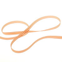 Streifenband mit Webkante Orange - Wei&szlig; - 5mm - 20m...