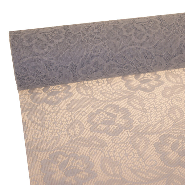 Sizolace Tischl&auml;ufer pastellviolett Spitze Vintage Flock Tischband romantisch 300mm x 5 Meter