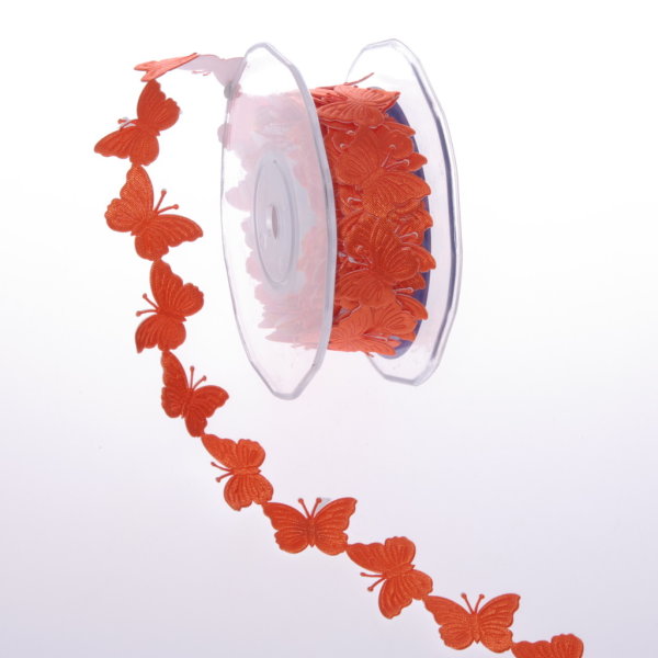 SeKleBo&reg; - Selbstklebende Bord&uuml;re Schmetterlinge Farbe Orange - 30mm - 10m - 89116-30-10-20