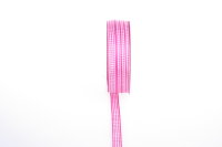 Vichykaroband - pink-wei&szlig; - 10 mm - Rolle 50 m -...