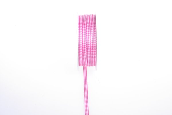 Vichykaroband - pink-wei&szlig; - 5 mm - Rolle 100 m - 7800 47-R 005