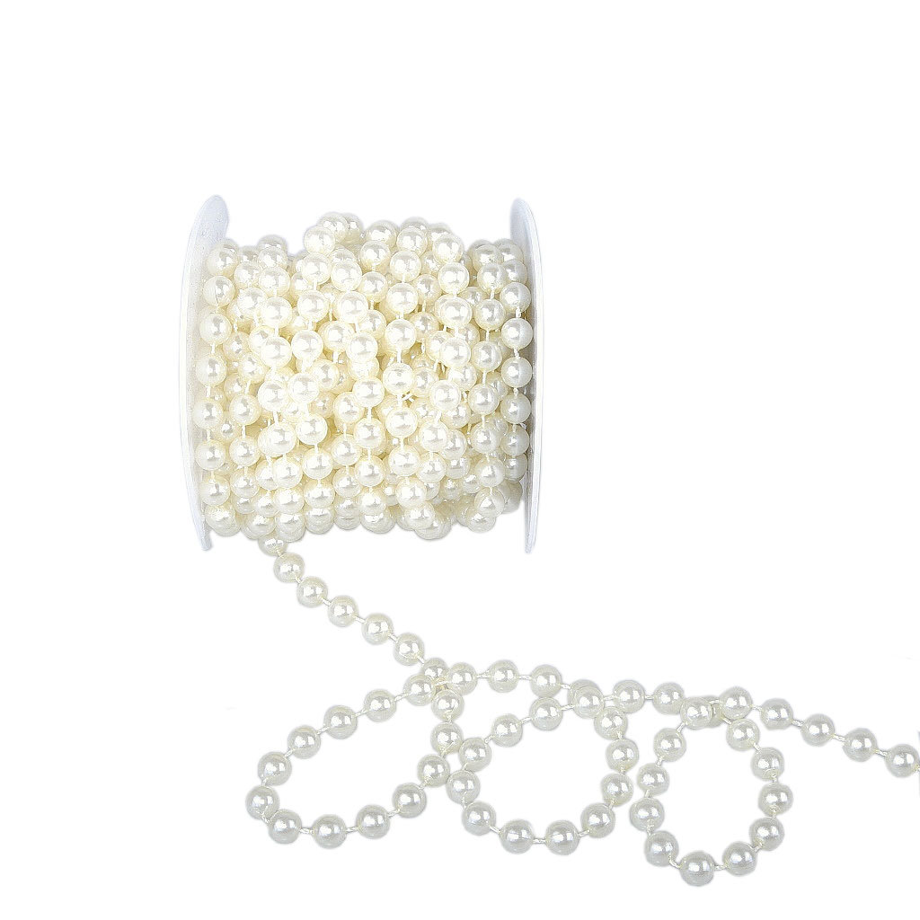 Schleifenband Perlen weiß Hochzeit Perlen Perle 10m Perlengirlande 0,75 €/m 