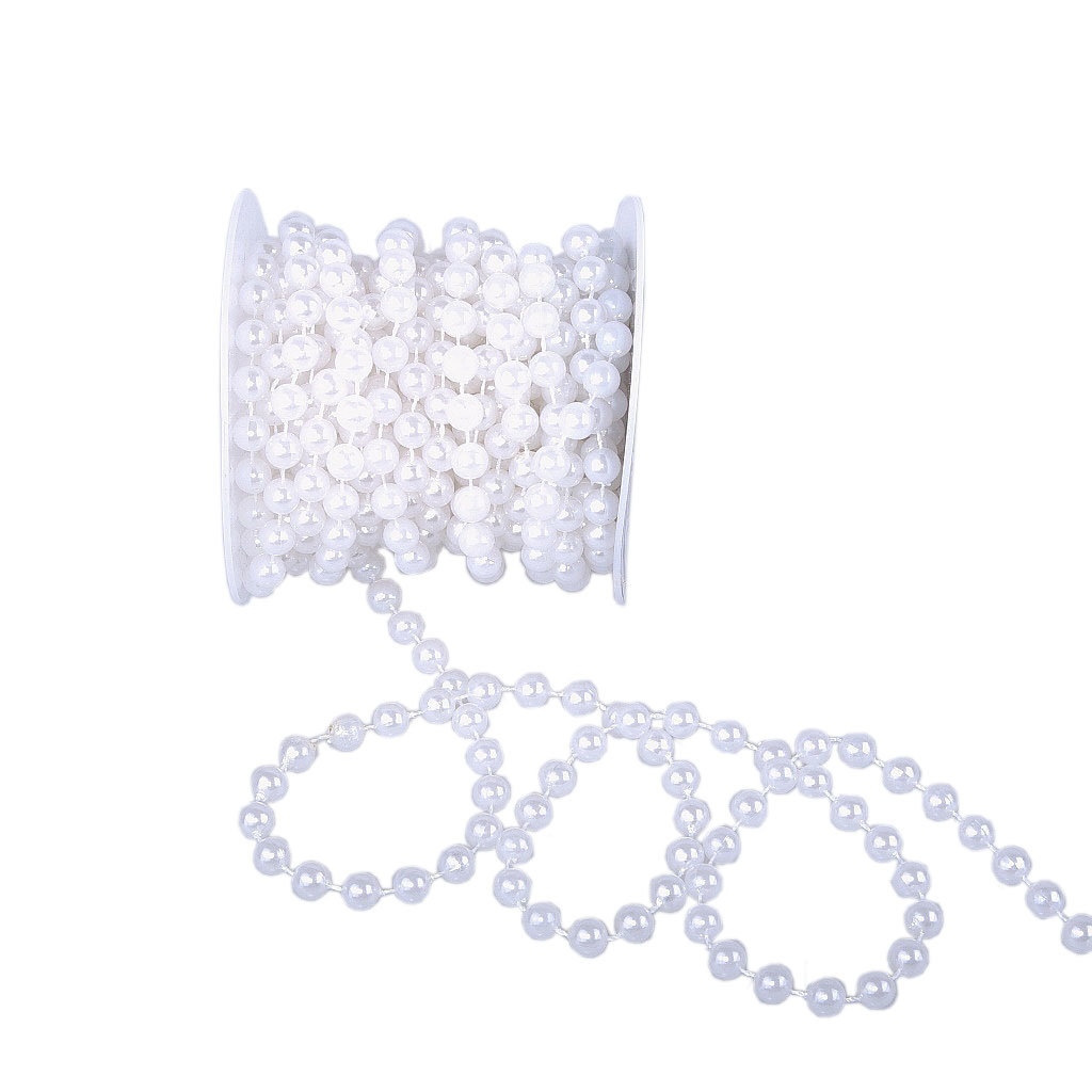 1m Perlengirlande Schleifenband Perlen am Band weiß Hochzeit Perle Perlenband 
