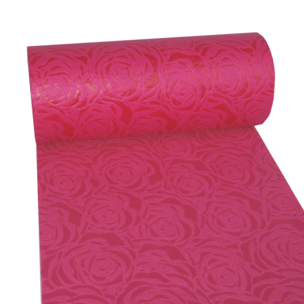 Dekoflor&reg; 300mm x 5m Tischl&auml;ufer Rosenmuster pink Deko Tischband mit Lotuseffekt wasserfest