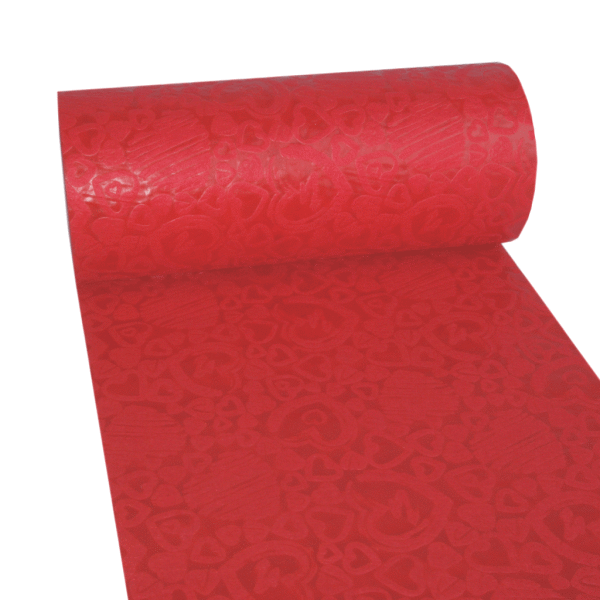 Dekoflor&reg; 300mm x 5m Tischl&auml;ufer Herzmuster rot Deko Tischband mit Lotuseffekt wasserfest
