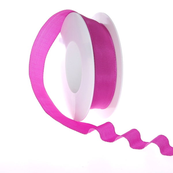 Taftband mit Drahtkante - Pink - schmal - Geschenkband - Dekoband - Schleifenband - ca. 25 mm Breite - 25 m L&auml;nge - 3330-25-25-863