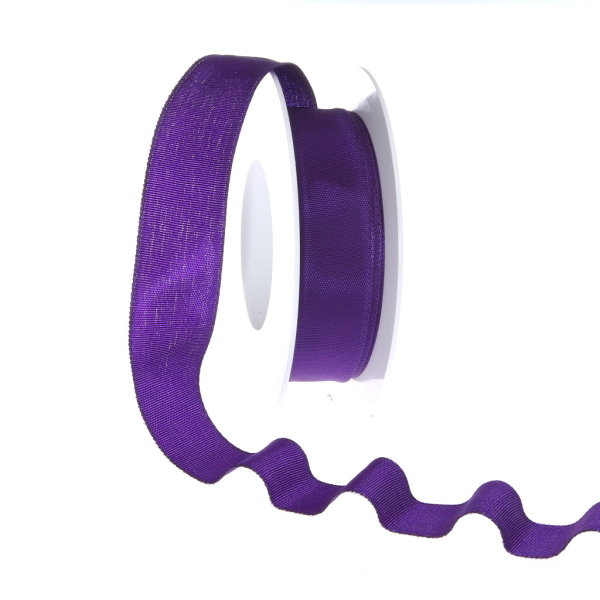 Taftband mit Drahtkante - Violett - schmal - Geschenkband - Dekoband - Schleifenband - ca. 25 mm Breite - 25 m L&auml;nge - 3330-25-25-15