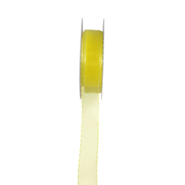 Organzaband mit Wellenkante - col. 20 gelb - 25 mm breit - 25 m auf der Rolle - 92177-25-25-20