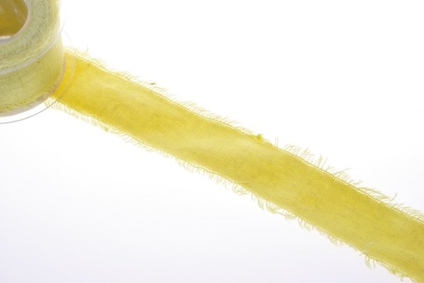 Baumwollband mit Fransenkante Gelb 5m - 7240 - 40mm - 240-40-136
