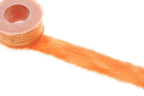 Baumwollband mit Fransenkante Orange - 40mm - 5m - 7240-40-850