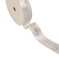 Cottonband mit Silberfoliendruck &quot;Streifen&quot;...