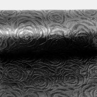 Dekoflor&reg; 300mm x 5m Tischl&auml;ufer Rosenmuster schwarz Deko Tischband mit Lotuseffekt wasserfest