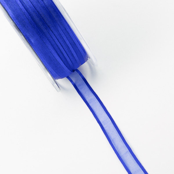 Organzaband mit Satinkante - blau - 10 mm Breite auf 50 m Rolle - 50010 508-R 010