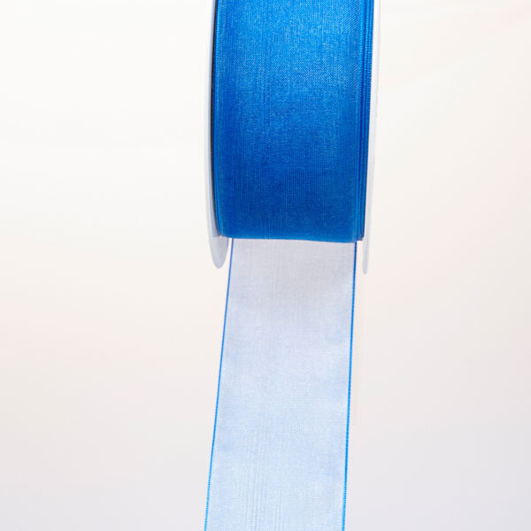 Organzaband mit Webkante blau 40 mm Rolle 25 m - 53736 74-R 040