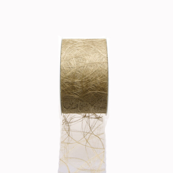 Sizoweb Tischband - Hussenband - dunkel gold - 7,9 cm breit - 50 Meter auf der Rolle - 64 041-R 079