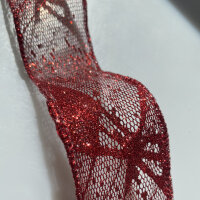 Meschband &quot;Dragonfly&quot; mit Glitzer - col. 04 rot - 77108-40-10-04